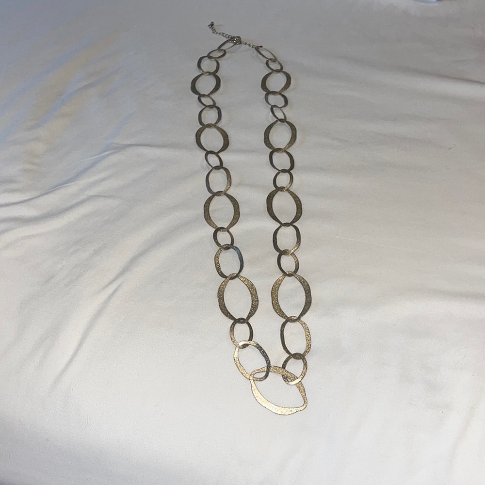 Long gold necklace